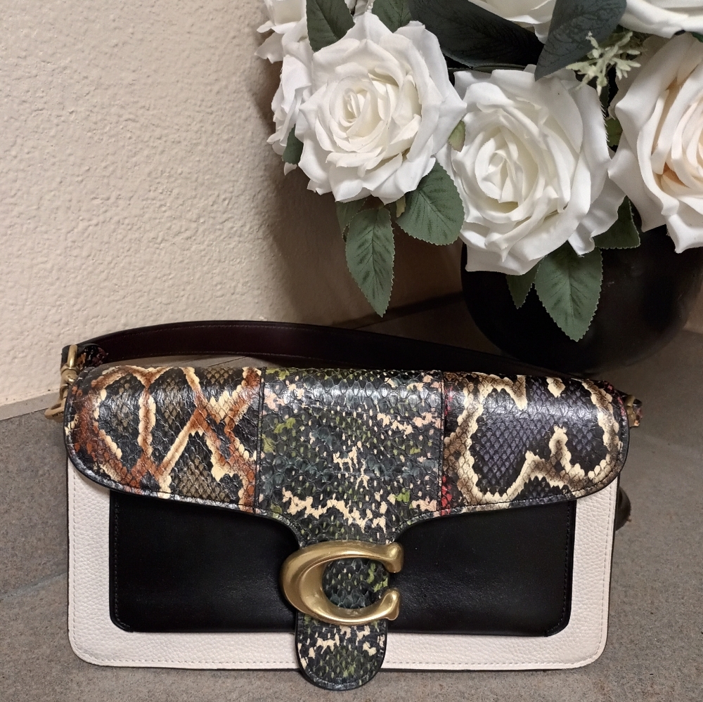 COACH Tabby Shoulder Bag 26 With Snakeskin Detail